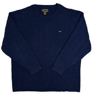 Vintage Alexander Julian Colours Navy Cable Knit Sweater XXL
